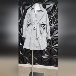 Striped Blue Shirt Dress